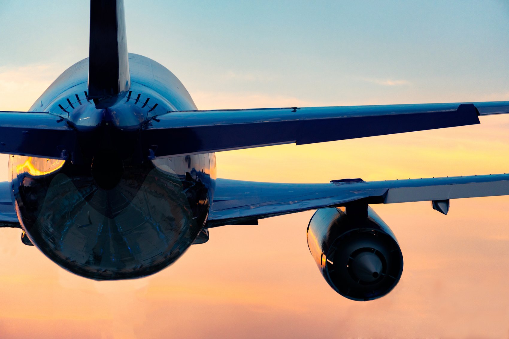 Plane at sunset